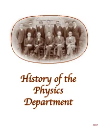 History of the Physics Department