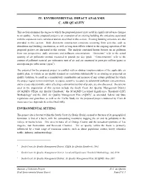 Iv. Environmental Impact Analysis C. Air Quality
