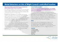 Metal Detectors on Isle of Wight Council-Controlled Beaches