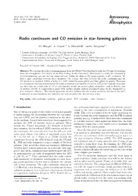 Radio Continuum and CO Emission in Star-Forming Galaxies