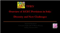 TFIEY Overview of ECEC Provisions in Italy: Diversity and New Challenges