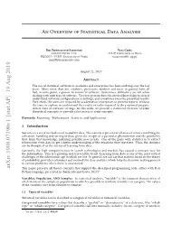 Arxiv:1908.07390V1 [Stat.AP] 19 Aug 2019