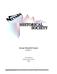 George Wingfield Papers MS/NC 1
