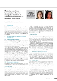 Mastering Malolactic Fermentation – How to Manage the Nutrition of Wine