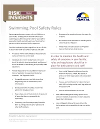 Swimming Pool Safety Rules