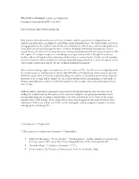 The Critic As Producer: Essays on Architecture Columbia University GSAPP / Fall 2014
