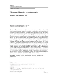 The Temporal Dimension of Marine Speciation