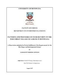University of Botswana Patterns and Processes Of