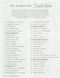 100 Songs for Studio Time in Every Issue of in Her Studio, We Ask the Featured Artists to Share Something Helpful Or Fun with Our Readers