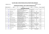 2015-16 DRAFT BENEFICIARY LIST Sl