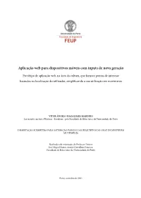 Aplicação Web Para Dispositivos Móveis Com Inputs De Nova Geração