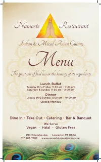Namaste-Restaurant-Menu.Pdf