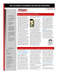 The Joe Niekro Foundation Knuckle-Up Newsletter