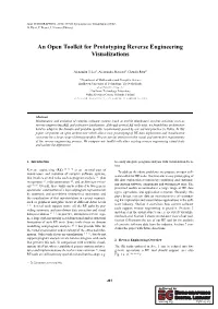 An Open Toolkit for Prototyping Reverse Engineering Visualizations