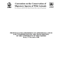 Appendix I & II Proposals