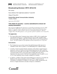 Broadcasting Decision CRTC 2012-414