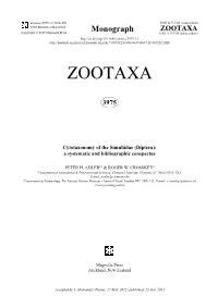 Cytotaxonomy of the Simuliidae (Diptera): a Systematic and Bibliographic Conspectus