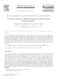 Evolving Taxonomy of Business Models for Mobile Service Delivery Platform