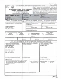 Export License Amendment Application from Tucker Energy