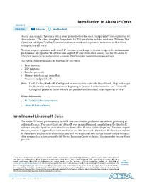 Introduction to Altera IP Cores 2014.08.18