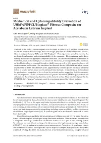 Mechanical and Cytocompatibility Evaluation of UHMWPE/PCL/Bioglass® Fibrous Composite for Acetabular Labrum Implant