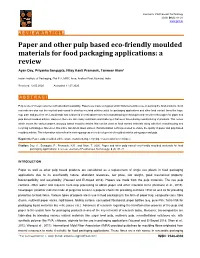 Paper and Other Pulp Based Eco-Friendly Moulded Materials for Food Packaging Applications: a Review