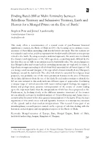 Finding Batu's Hill at Muhi: Liminality Between Rebellious Territory And