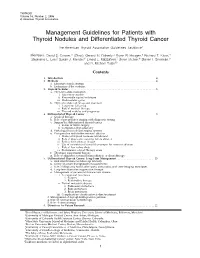 Management Guidelines for Patients with Thyroid Nodules and Differentiated Thyroid Cancer