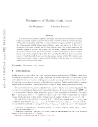[Math.PR] 14 Feb 2019 Recurrence of Markov Chain Traces