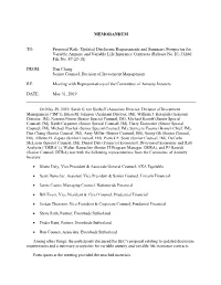Memorandum from the Division of Investment Management Regarding
