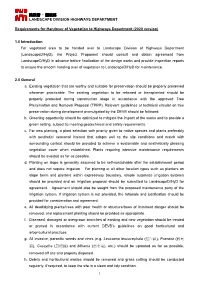 Requirements for Handover of Vegetation to Highways Department (2020 Version)