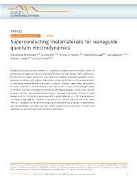 Superconducting Metamaterials for Waveguide Quantum Electrodynamics