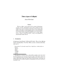 Three Types of Ellipsis∗