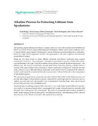 Alkaline Process for Extracting Lithium from Spodumene