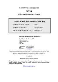 Applications and Decisions