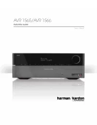 AVR 1565/AVR 1566 Audio/Video Receiver