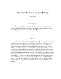 Engineering Token Economy with System Modeling