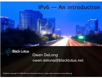Ipv6 — an Introduction