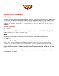 Marathon Relay Information Packet Pickup