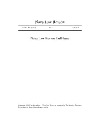 Nova Law Review Full Issue
