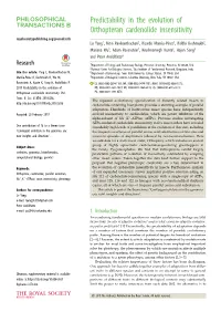 Predictability in the Evolution of Orthopteran