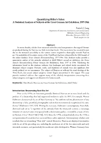 Quantifying Hitler's Salon: Patrick J. Jung