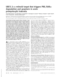 UBE1L Is a Retinoid Target That Triggers PML RAR Degradation and Apoptosis in Acute Promyelocytic Leukemia
