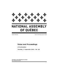 Votes and Proceedings of the Assembly