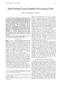 Data Sorting Using Graphics Processing Units