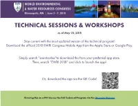 EWRI Congress 2018 Detailed Technical Program