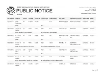 Public Notice &gt;&gt; Licensing and Management System Admin &gt;&gt;