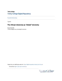 The African University As “Global” University