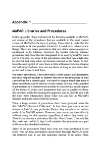 Appendix 1 Mupad Libraries and Procedures