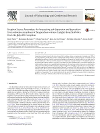 Eruption Source Parameters for Forecasting Ash Dispersion And